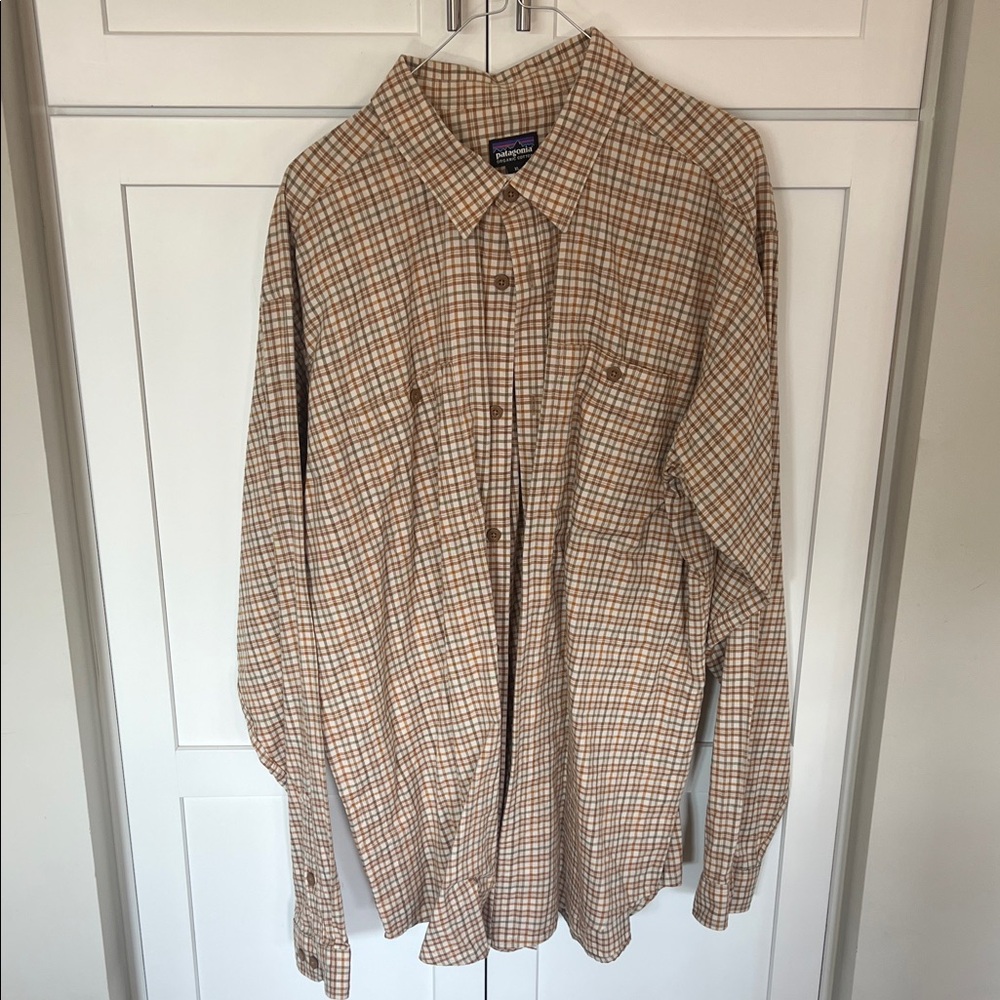 Patagonia Beige and Brown Checkered Shirt